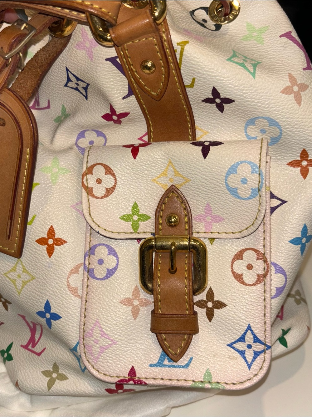 Louis Vuitton x Takashi Murakami White Multicolore Canvas Petit Noé - Picture 15 of 16